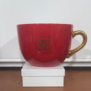 Givenchy Red and Gold Coffee Mug